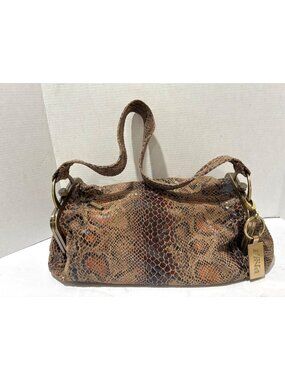 The Find purse womens  Bronze Snake Print Top Handle Satchel Handbag